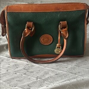 Dooney & Bourke Forest Green and Tan Satchel